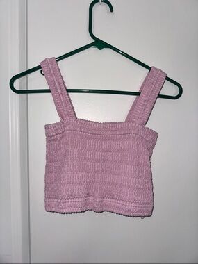 Nikibiki Pink Smocked Cropped Tank Top